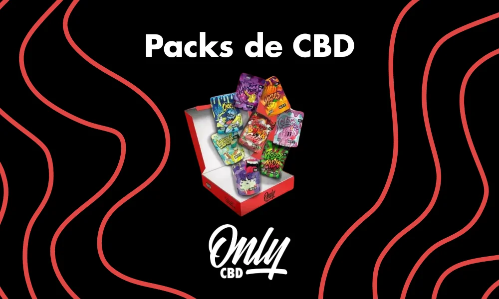 Packs de CBD OnlyCBD incluyendo resinas premium como Piatella y flores personalizables como Amnesia OG para coleccionismo aromático